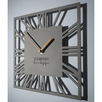 Nástenné hodiny loft piccolo štvorcové 30cm, šedá z219b